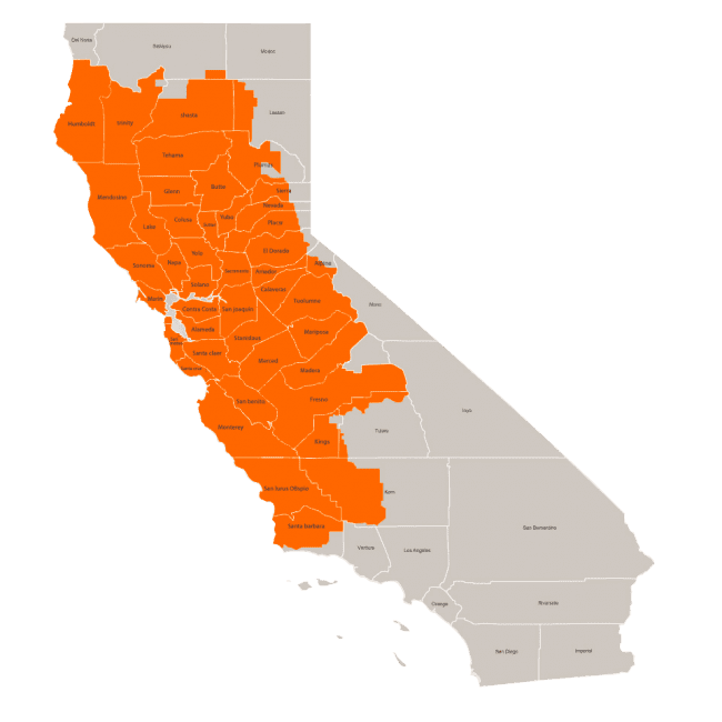 Road Safety Inc. service area — Central and Northern California